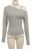 Striped Off-Shoulder T-Shirt