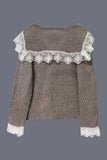 Lace-Trim Button Cardigan