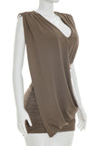 Draped Sleeveless Casual Dress