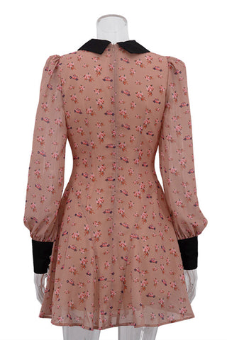Floral Print Collared Mini Dress