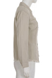 Frayed Hem Button-Front Denim Jacket