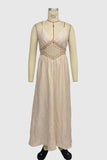 Halter Maxi Dress with Crochet Detail