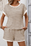 Casual Striped Short Set