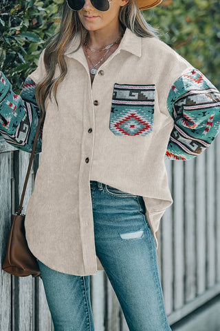 Patterned Button-Up Jacket