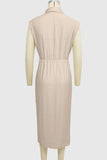 Sleeveless Button-Down Midi Dress