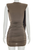 Draped Sleeveless Casual Dress