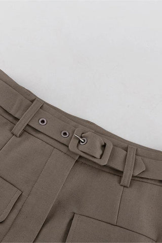 Belted High-Waist Skirt
