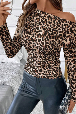 Off-Shoulder Leopard Print Tank Top