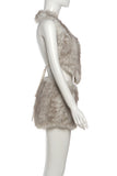 Faux Fur Vest and Shorts Set
