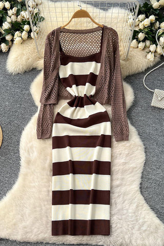 Striped Casual Knit Dress