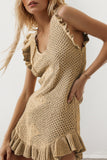 Ruffled Knit Casual Dress