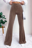 High-Waisted Flared-Leg Casual Pants