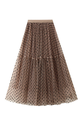 Polka Dot Tiered Maxi Skirt