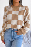 Checkered Knit Sweater