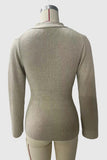 Buttoned Cardigan with Flared Sleeves