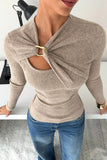Draped Cut-Out Knot Detail Blouse