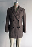 Double-Breasted Houndstooth Blazer
