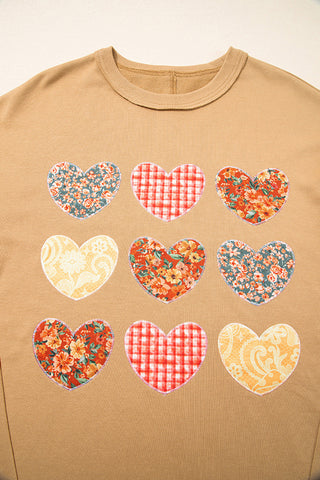 Heart Pattern Casual Sweatshirt