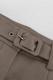 Belted High-Waist Skirt