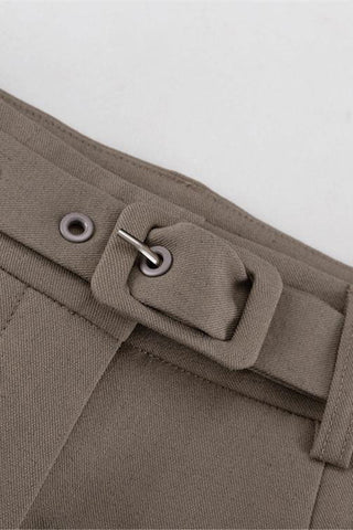 Belted High-Waist Skirt