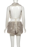 Faux Fur Vest and Shorts Set