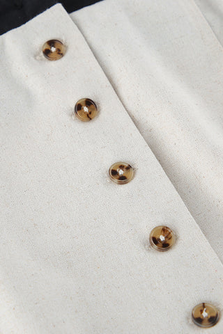 Strapless Button-Front Casual Dress