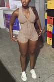Halter-Neck Ribbed Romper