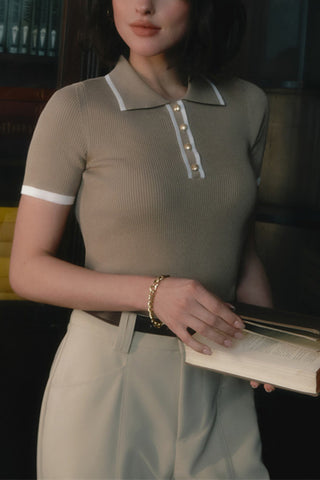 Classic Polo Button-Front Tee