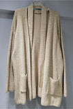 Embellished Open-Front Knit Cardigan