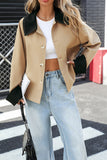 Chic Buttoned Jacket with Contrast Collar