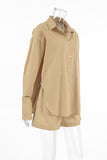 Relaxed Button-Front Short Set