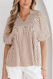 Striped Puff Sleeve Blouse