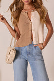 Two-Tone Sleeveless Sweater