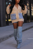 Button-Front Cardigan with Bold Pockets