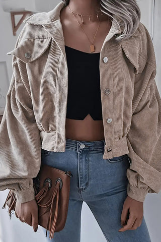 Button-Front Corduroy Jacket