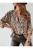Leopard Print Button-Up Blouse