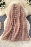 Layered Ruffle Maxi Skirt