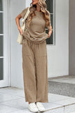 Striped Wide-Leg Pants Set