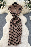 Striped Collared Casual Dress