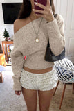 Off-Shoulder Ribbed Sweater