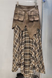 Edgy Layered Maxi Skirt with Pocket Detail