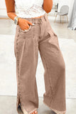 Studded Split Leg Wide Jeans