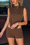 Sleeveless Cutout Waist Romper