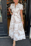 Vintage Toile Print Maxi Dress