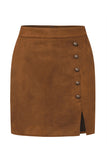 Button-Detail Mini Skirt