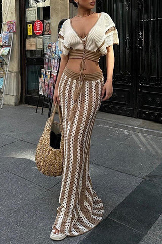 Stylish Knit Skirt Set