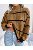 Striped Relaxed Turtleneck Sweater