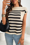 Sleeveless Striped Pocket Sweater Top