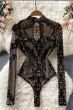 Elegant Lace Pattern Bodysuit