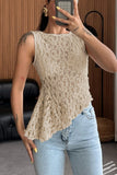 Lace Overlay Sleeveless Tank Top